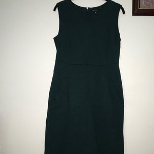 lands end green paneled pocket dress